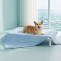 Premium Cooling Blanket for Large Dogs - Q-MAX>0.5 Breathable Washable Dog Cooling Mat, Travel Soft Pet Summer Essentials, Blue, 40"x50"