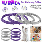 Pet Calming Collar For Cats Dogs Adjustable Anxiety Pheromone Reducing Pet Collar Lasting Natural Calm Relax Soothing Collars (4 Pcs)