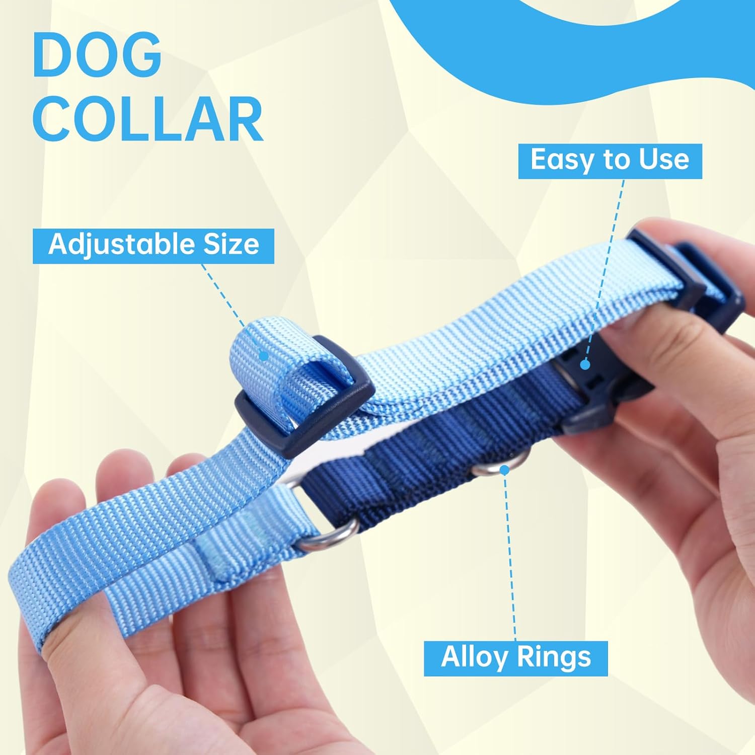 Dog Harness Leash and Collar Set, Soft Adjustable Dogs Vest Reflective and Comfortable Handle Blue Small