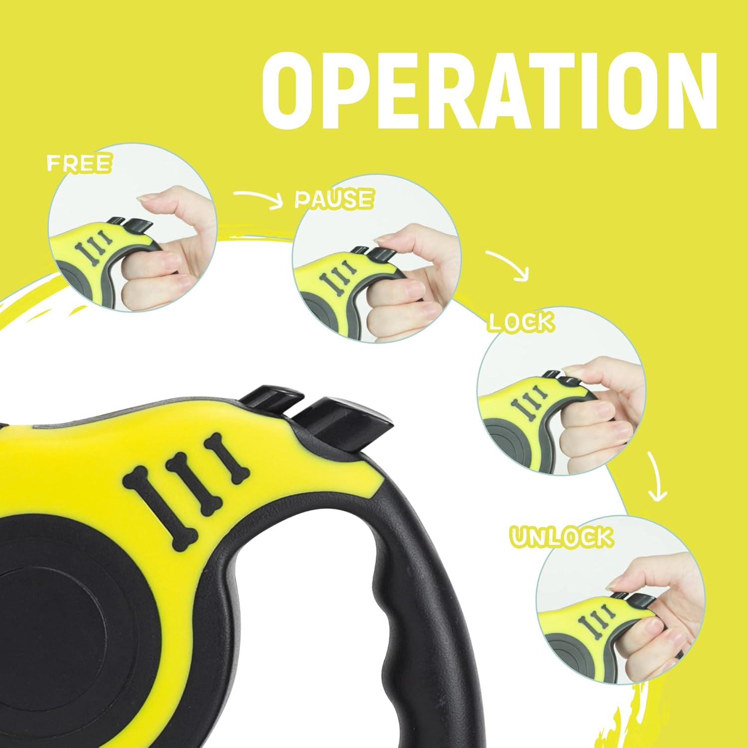 Dog Leash Automatic Telescopic Tractor Dog Tape, Pet Tape 10/16 FT Durable and Convenient, with Folding Bowl, Dispenser, Rubbish Bags, Suitable for Small and Medium Dogs