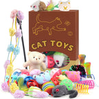 30 Pcs Cat Toy Kitten Toys Set, Interactive Cat Toy Wand Cat Springs Ball Toy with Bells, Cat Toys for Bored Indoor Cats, Gift Box Styles