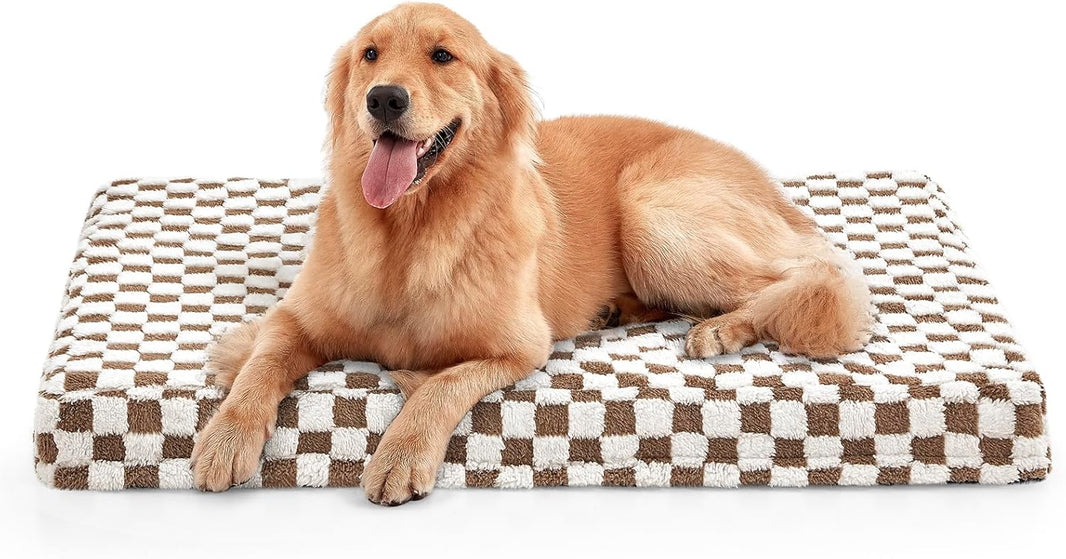 Orthopedic Egg-Crate Dog Bed with Washable Cover (Brown)