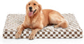 Dog Bed for Medium Dogs, Large Orthopedic Dog Bed with Removable Washable Cover, Cute Modern Plush & Memory Egg Crate Foam Dog Bed(Brown)