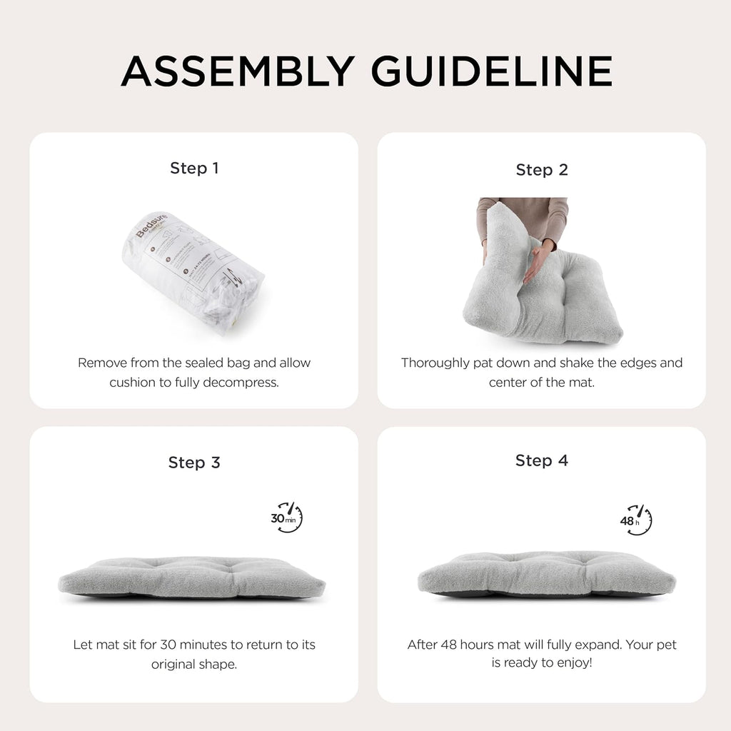 Small Dog Bed for Crate Washable, Comfort Fluffy Plush Pillow Bed Crate Pad, Non-Slip and Machine Washable Kennel Pet Sleeping Mat for Puppy/Cat,, Brown Visit the Bedsure Store