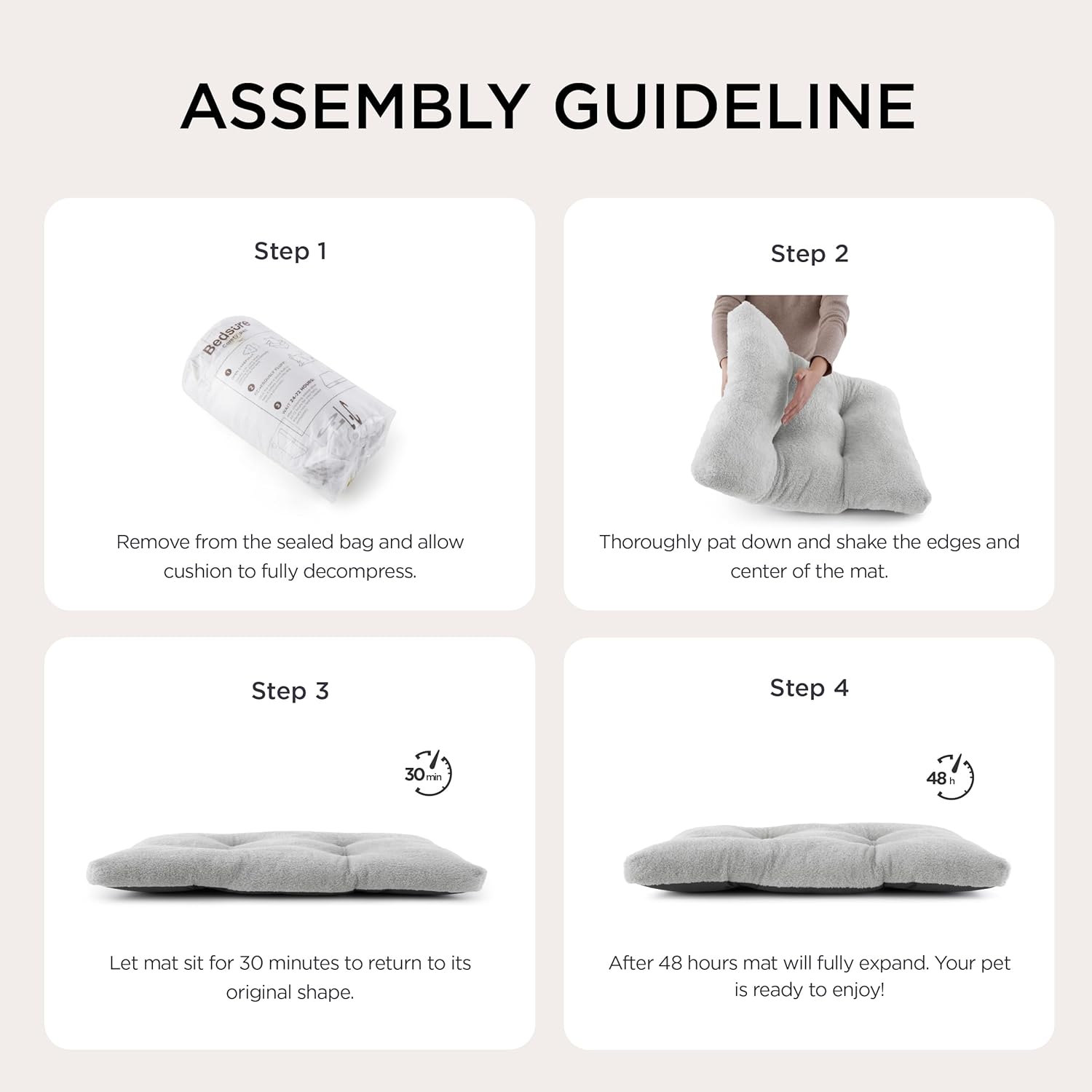 Small Dog Bed for Crate Washable, Comfort Fluffy Plush Pillow Bed Crate Pad, Non-Slip and Machine Washable Kennel Pet Sleeping Mat for Puppy/Cat, Dark Gray