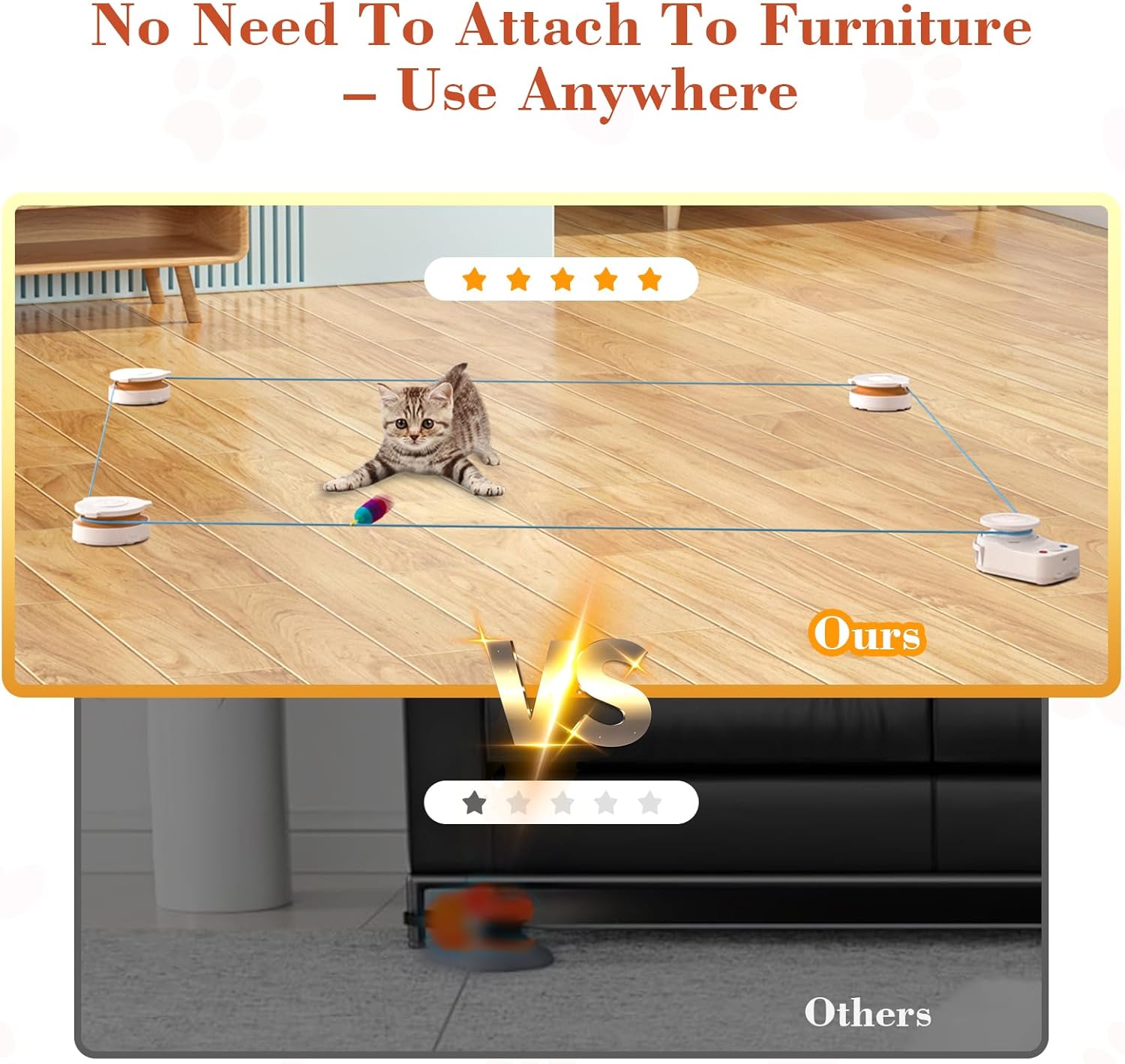 Interactive Cat Toy for Indoor Cats – Automatic Moving & Enrichment Toy for Indoor Cats/Kitten, Auto/Manual Control Cat Treadmill for Exercise & Mental Stimulation, Stimulating Chase Toys