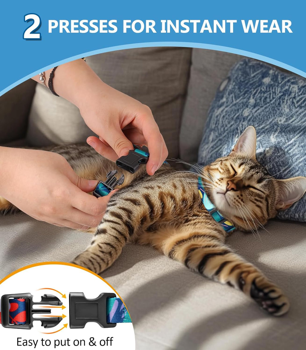 Cat Harness and Leash Set, 3-in-1 Adjustable & Lightweight, Escape-Proof, Comfortable Soft Kitten Harness for Large Cats, Safe, Easy to Wear, Outdoor Walking Travel