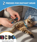 Cat Harness and Leash Set, 3-in-1 Adjustable & Lightweight, Escape-Proof, Comfortable Soft Kitten Harness for Large Cats, Safe, Easy to Wear, Outdoor Walking Travel