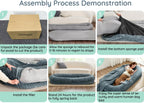 Click to see full view      3+  7 VIDEOS Human Dog Bed for Adult - Luxury Faux Fur Giant Size Dog Bed with Portable Handle, Egg Orthopedic Foam Bed with BlanketGrayish Blue