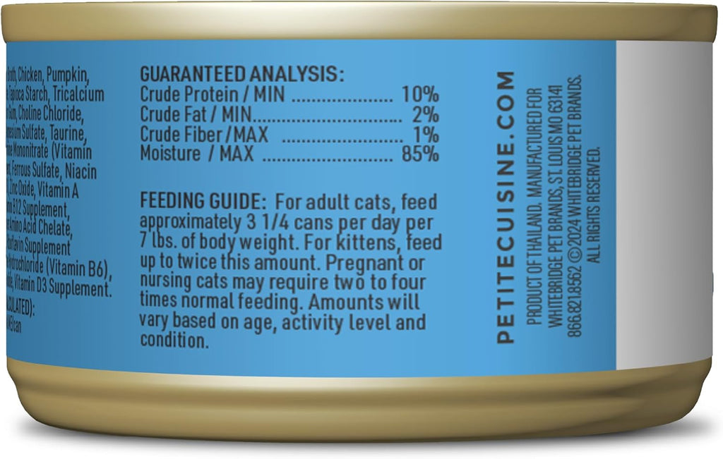 Whole Foods Wet Cat Food, Chicken & Pumpkin Entree in Broth, 2.8 oz. Can (24 Count)