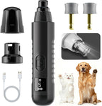 2026 New Silent Groom Pro Dog Nail Grinder, 5-Speed Dog Nail Grinder with Led Light, 40 db Quiet Painless Paws Grooming for Small Medium Large Dogs, USB Rechargeable Black