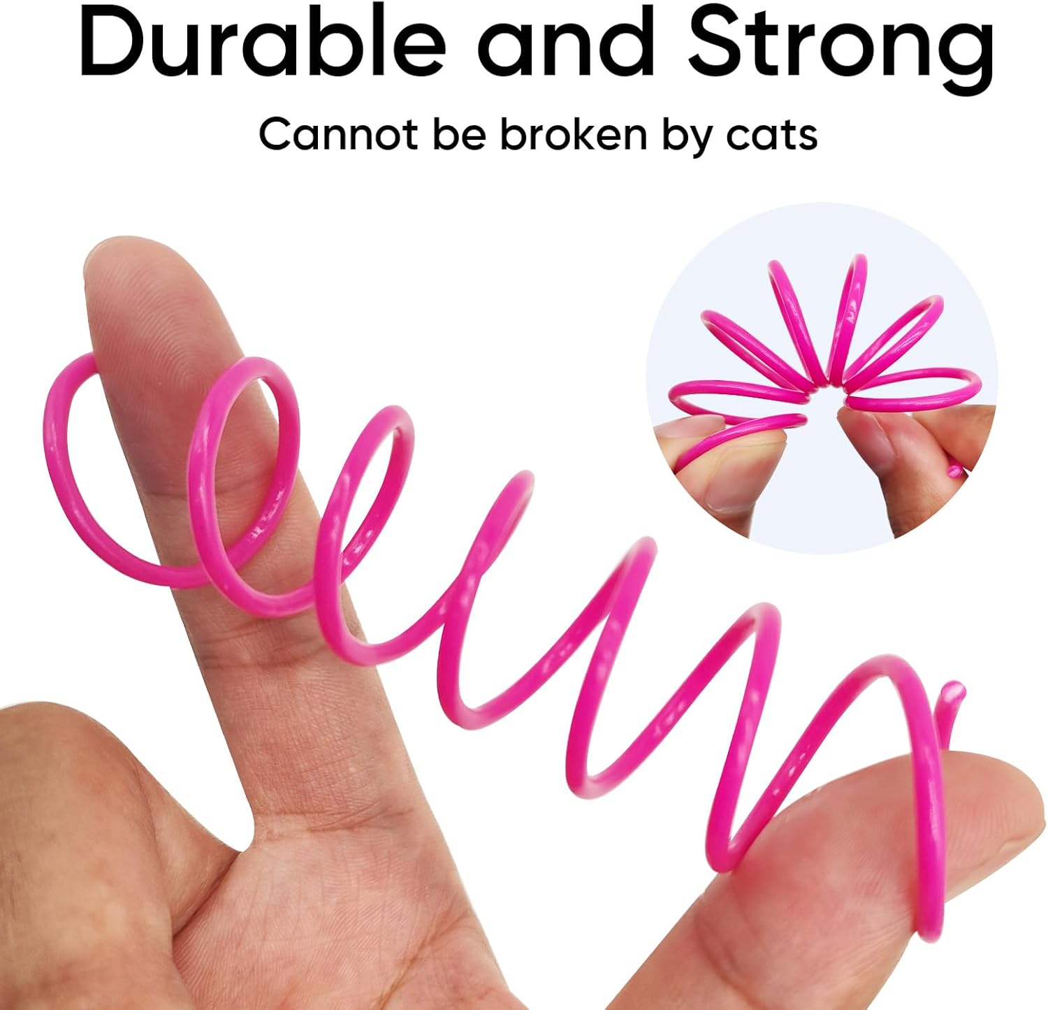 6Colors Plastic Spring Cat Toys, 60 Pack Spiral Springs for Indoor Cats to Swat, Bite, Hunt, Interactive Toys for Cats and Kittens