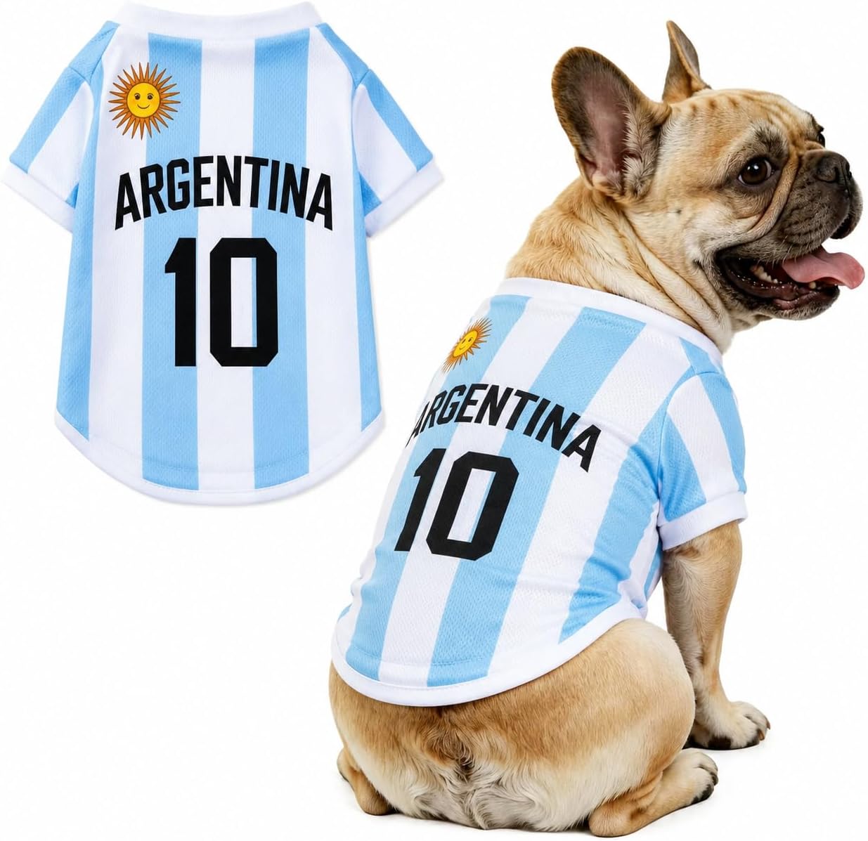 Pet Jersey Dog Soccer Jersey, Breathable Clothes Stretchable Shirt for Puupy or Cat. (Mexico, Medium) (Copy)