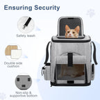 Cat Backpack Carrier, Breathable Expandable Cat Backpack Large Space Cat Carrier Backpack for Kitty Small Dog, Foldable Airline Approved Dog Backpack, Cat Travel Bag Up to 20 lbs