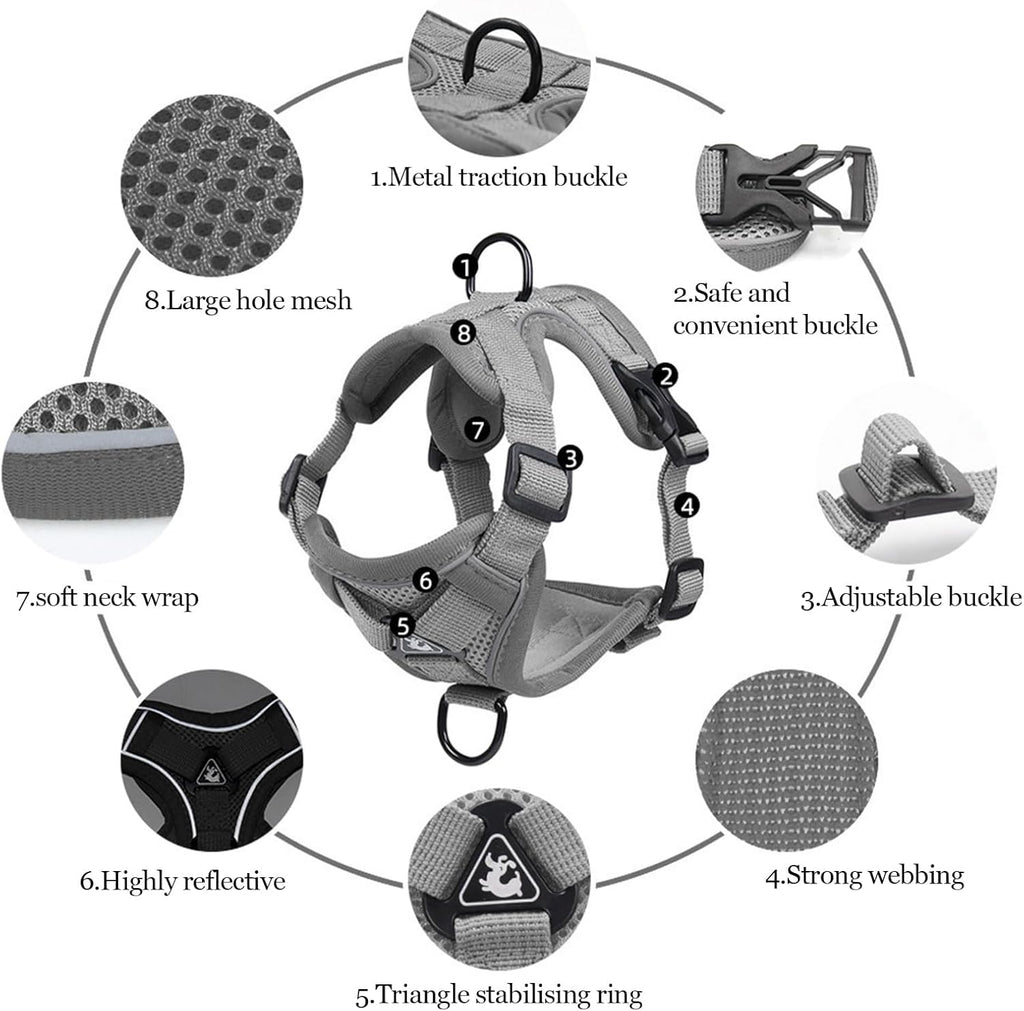 cat Chest Harness and Leash, Anti-Escape Adjustable Soft mesh cat Leash and Chest Harness Set for All Types of Cats cat Vests