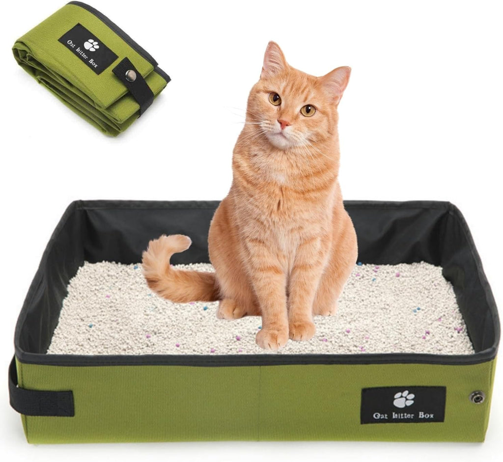 Portable Foldable Cat Litter Box - Waterproof, Leak-Proof for Outdoor Camping, Hotel Stays, Road Trips - Travel Essentials for Cats & Kittens