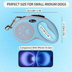 Dog Leash, VELIGOOD 5M/16FT Extendable Dog Lead with Strong Nylon Tape Tangle-Free One-Handed Brake, Pause, Lock for Small Medium Dogs (Blue)