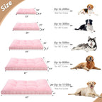 Washable L Dog Bed for Large Dogs with Anti-Slip Bottom, Premium Foam Pet Pad for Crate for Large Medium Small Sized Puppies(Pink)