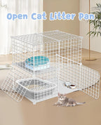 Kitten Litter Box Low Entry Litter Box for Senior Cats - Shallow Cat Litter Pan Collapsible Litterbox for Travel Grey
