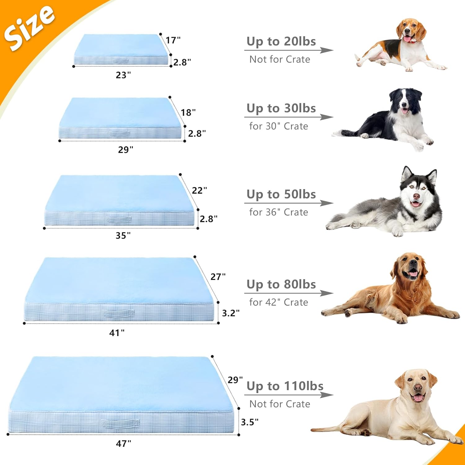 Washable Orthopedic Dog Bed for Large Dogs, L Waterproof Pet Bed with Egg Crate Foam Strong Support, Machine Washable Cover & Anti-Slip Bottom & Durable Zipper
