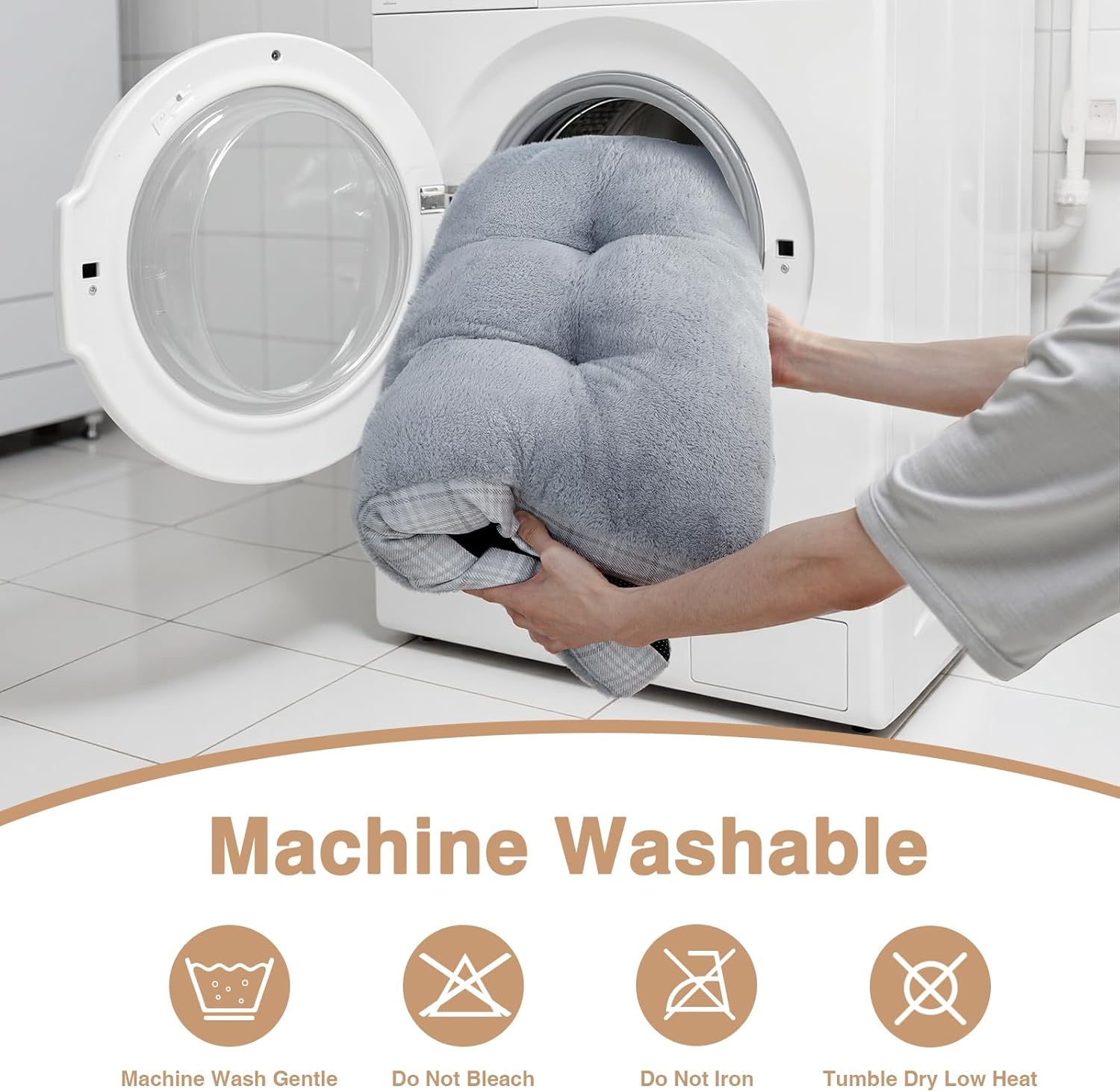 Washable L Dog Bed for Large Dogs with Anti-Slip Bottom, Premium Foam Pet Pad for Crate for Large Medium Small Sized Puppies(Grey) (Copy)