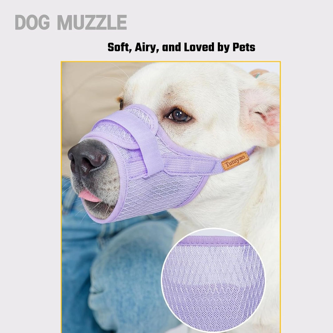Soft Mesh Dog Muzzle – Adjustable (XL)