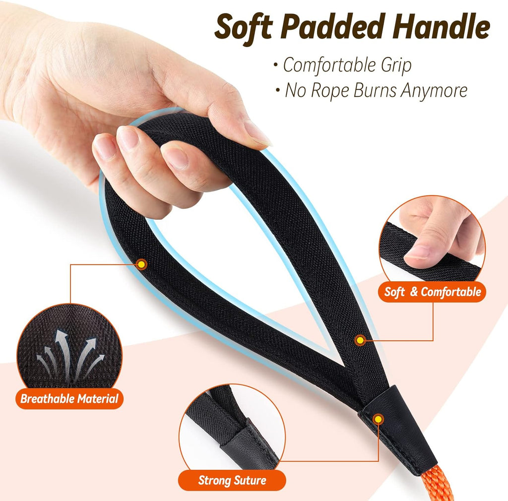 Check Cord Dog Leash Long Lead Training Tracking Line Comfortable Handle Heavy Duty Puppy Rope 10ft 15ft 30ft 50ft for Small Medium Large Dog