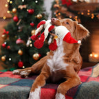 Christmas Dog Toys, Squeaky Snowman Plush with Ropes for Tug of War, Durable Interactive Chew Toys for Puppy Small Medium Large Dogs