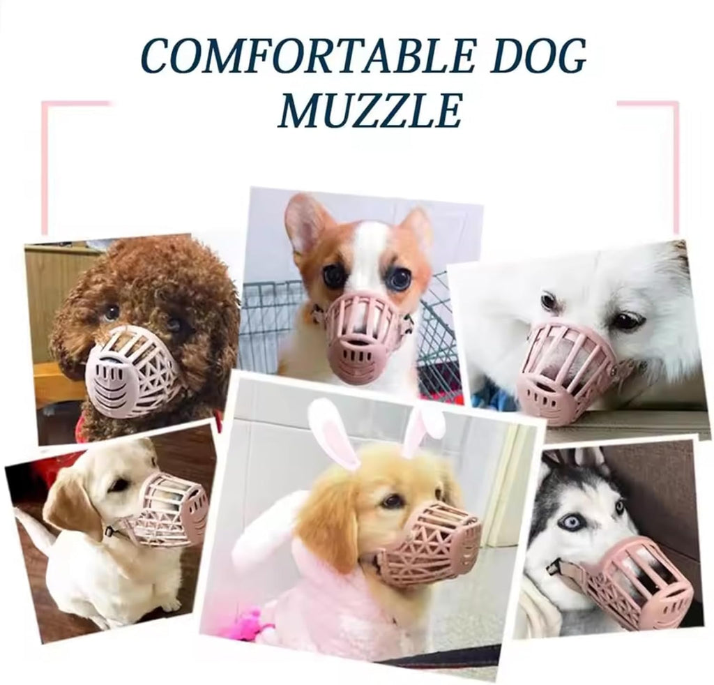 Dog Muzzles Anti Biting Adjustable Plastic Breathable Basket Muzzle Different Sizes for Small, Medium, Large & Extra Dogs