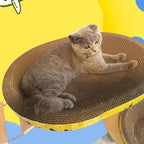 Oval-Shape Corrugated Paper Scratch Guards Pet Scratching Claw Scraper Products Scratcher Pet Furniture Protect Scratcher Mat Cardboard Bed for Indoor Cats Sofa Protect for Bed