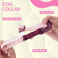 Reflective Dog Harness, Leash & Collar Set (Pink)