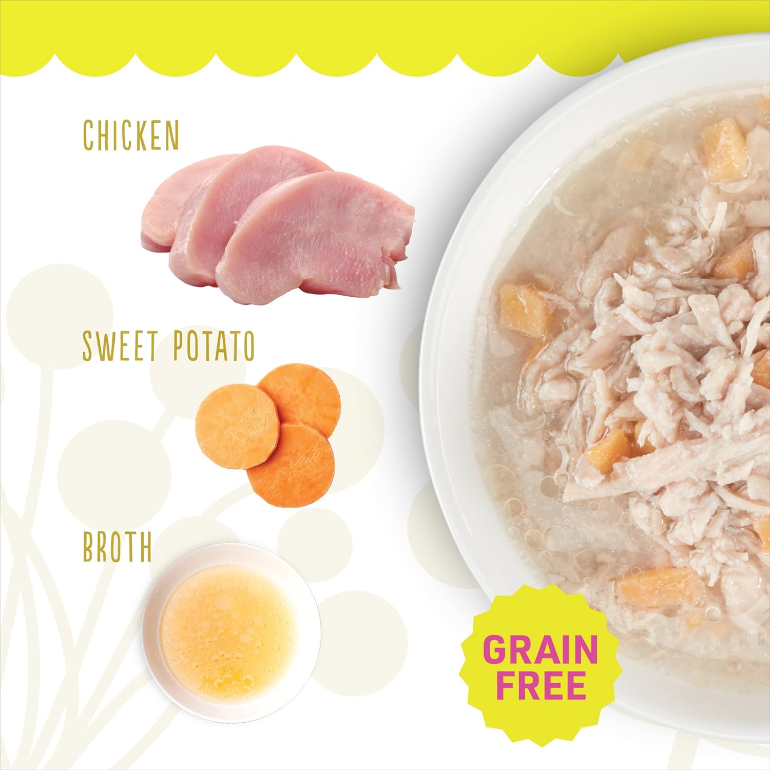 Whole Foods Wet Cat Food, Chicken & Sweet Potato Entree in Broth, 2.8 oz. Can (24 Count)