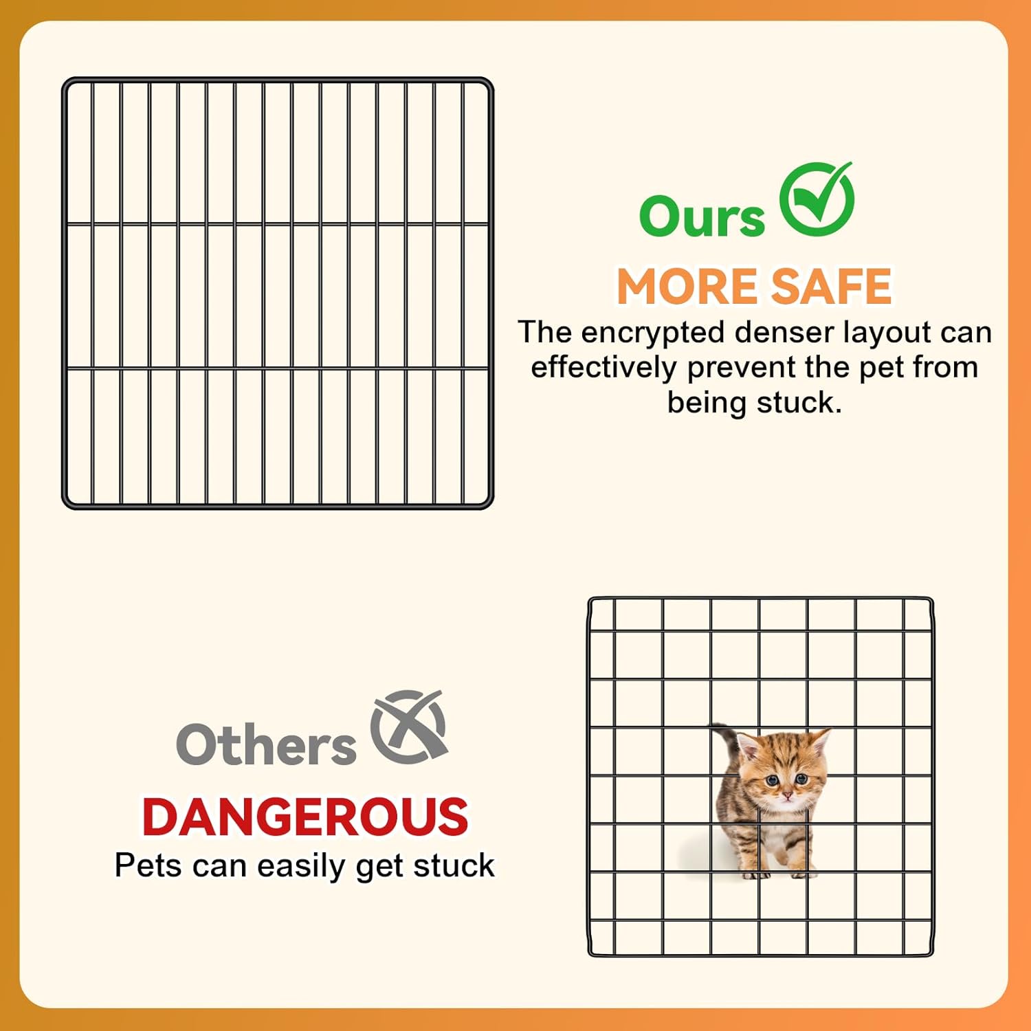 Cat Cage, 4-Tier DIY Cat Enclosures Catio, Cat Playpen Indoor & Outdoor with Hammock, Detachable Metal Wire Kennel Cats Crate, 2x2x4 Exercise Place for 1-3 Cats/Kitten
