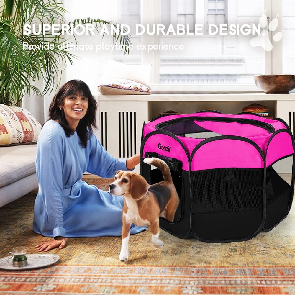 Pet Cat Playpen for Indoor Cats Enclosed, Portable Foldable Dog Playpen Outdoor Tent Crate Cage with Zipper Top Cover Door for Kitten Puppy Outside Rv Car Camper