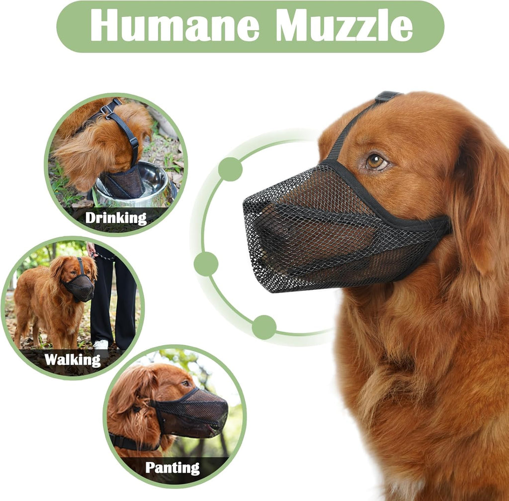 Dog Muzzle, Soft Mesh Muzzle for Small Medium Large Dogs Anti Bite Scavenging, Breathable Adjustable Mouth Guard for German Shepherd Labrador Golden Retriever in Grooming Walking Vet Visits