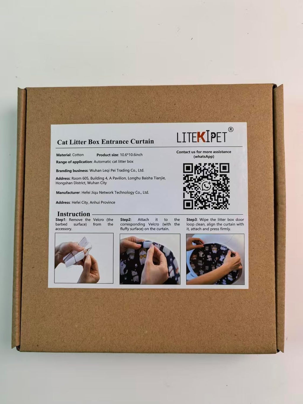 Litter Box Odor Dust-Proof Door Curtain Matching for Self Automatic Litter Box Thick Waterproof and Scratch-Resistant Fabric, Magnetic Closure, and Hook-and-Loop Fastening