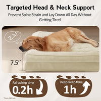 Waterproof Orthopedic Memory Foam Dog Bed (Beige)