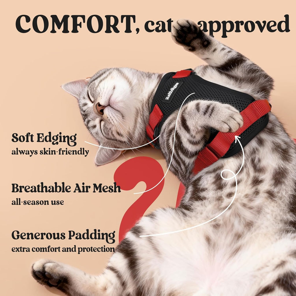 Cat Harness and Leash for Walking, Escape Proof Soft Adjustable Vest Harnesses for Cats, Easy Control Breathable Reflective Strips Jacket