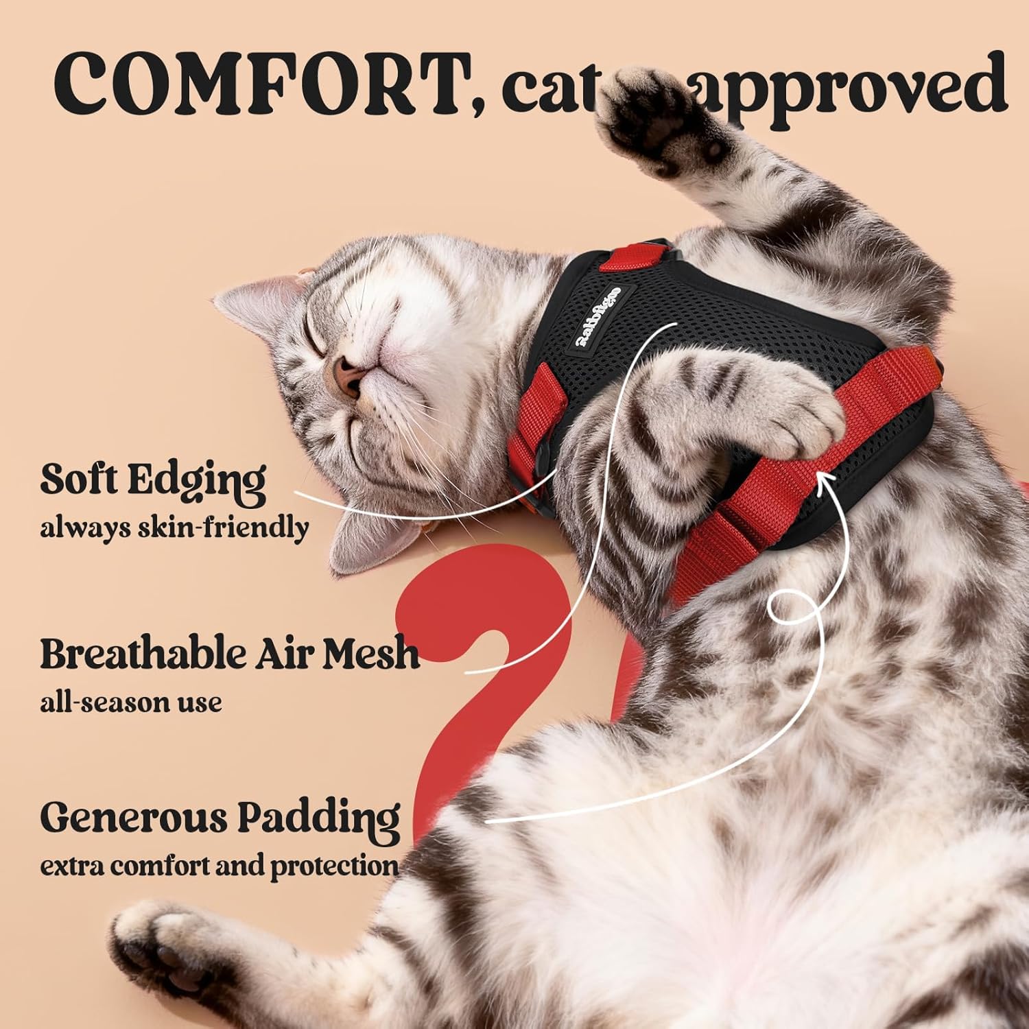 Cat Harness and Leash for Walking, Escape Proof Soft Adjustable Vest Harnesses for Cats, Easy Control Breathable Reflective Strips Jacket
