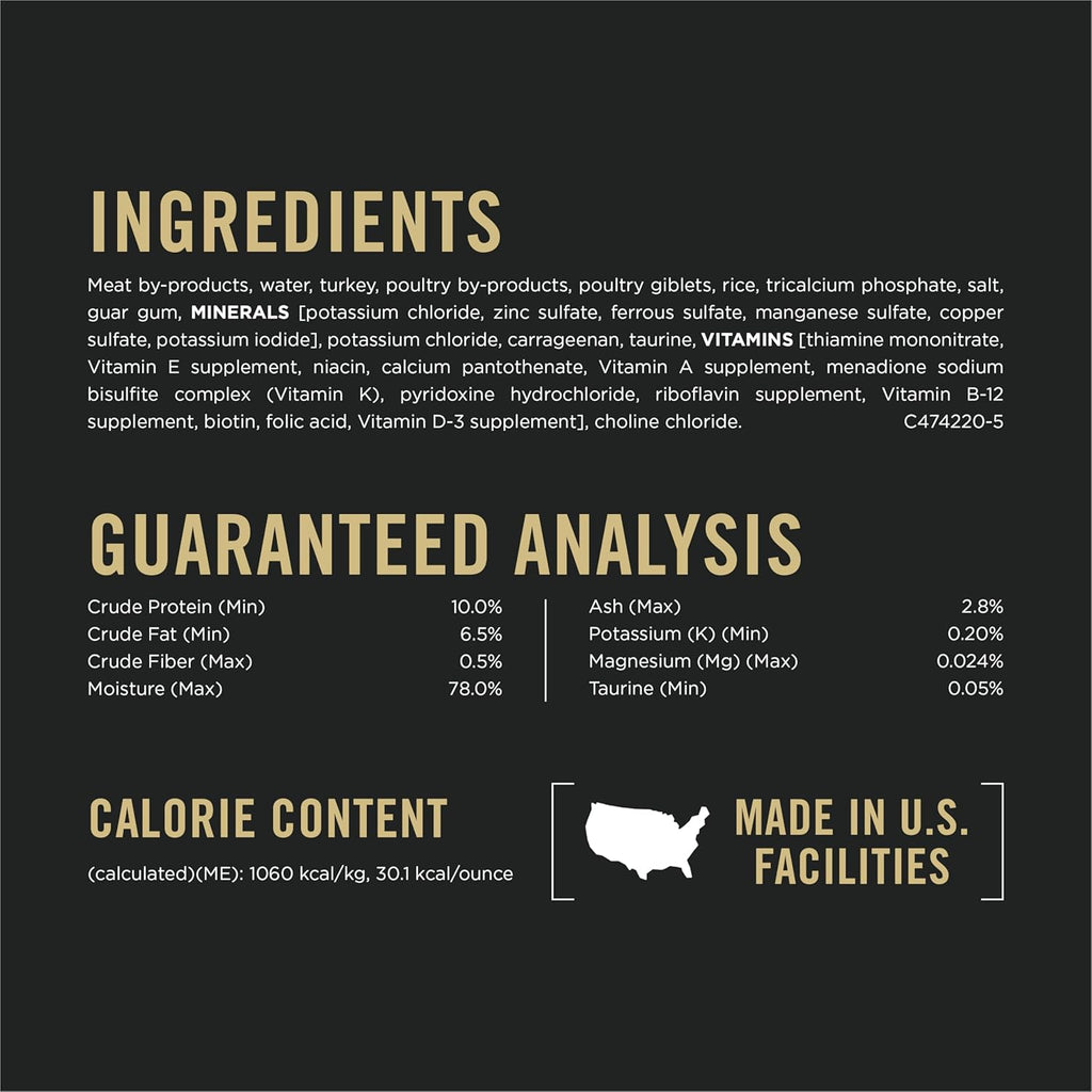 Urinary Tract Health Turkey and Giblets Entree Classic Wet Cat Food Pate - (Pack of 24) 5.5 oz. Cans