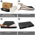Orthopedic Dog Bed Waterproof Soft Comfortable Egg Crate Foam Large Pet Beds Crate Mat with Removable Washable Cover and Nonskid Bottom, Black
