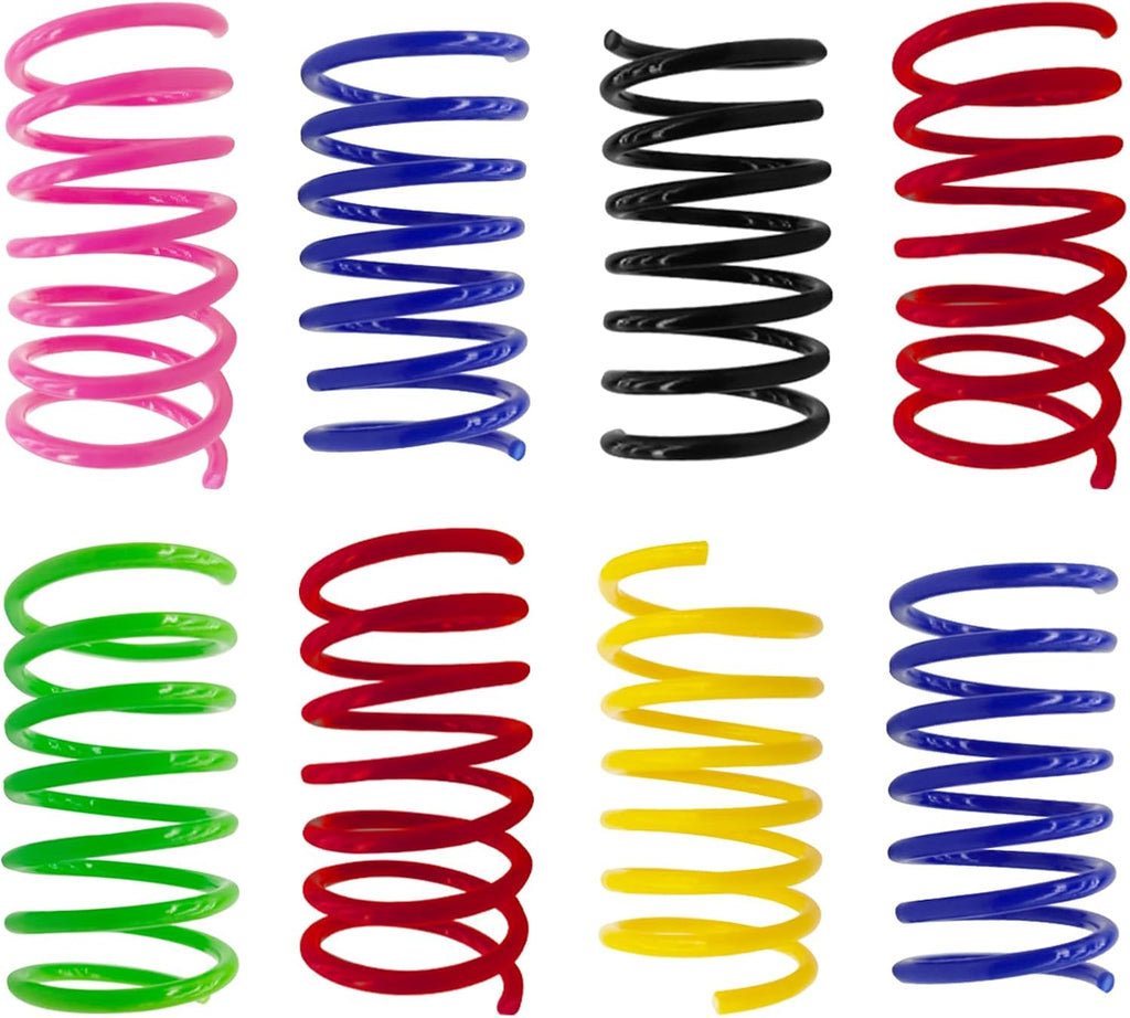 6Colors Plastic Spring Cat Toys, 60 Pack Spiral Springs for Indoor Cats to Swat, Bite, Hunt, Interactive Toys for Cats and Kittens