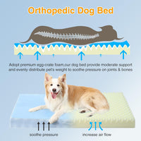 Washable Orthopedic Egg-Crate Dog Bed (Blue)