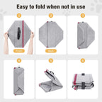Travel Litter Box for Cats, Waterproof Leak-Proof Foldable Collapsible Kitty Box with Zipped Lid, Mat and Scoop, Easy to Carry Ideal for Hotels Cars