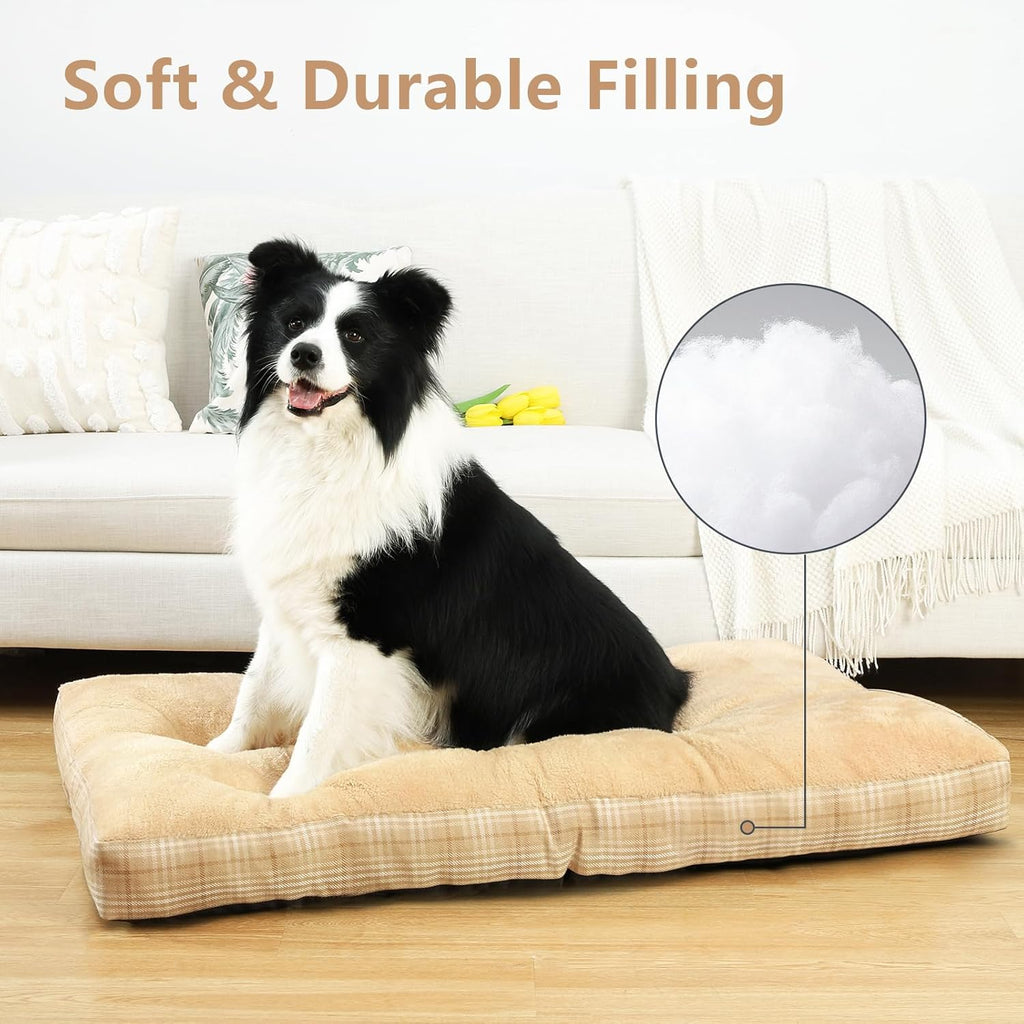 Washable L Dog Bed for Large Dogs with Anti-Slip Bottom, Premium Foam Pet Pad for Crate for Large Medium Small Sized Puppies