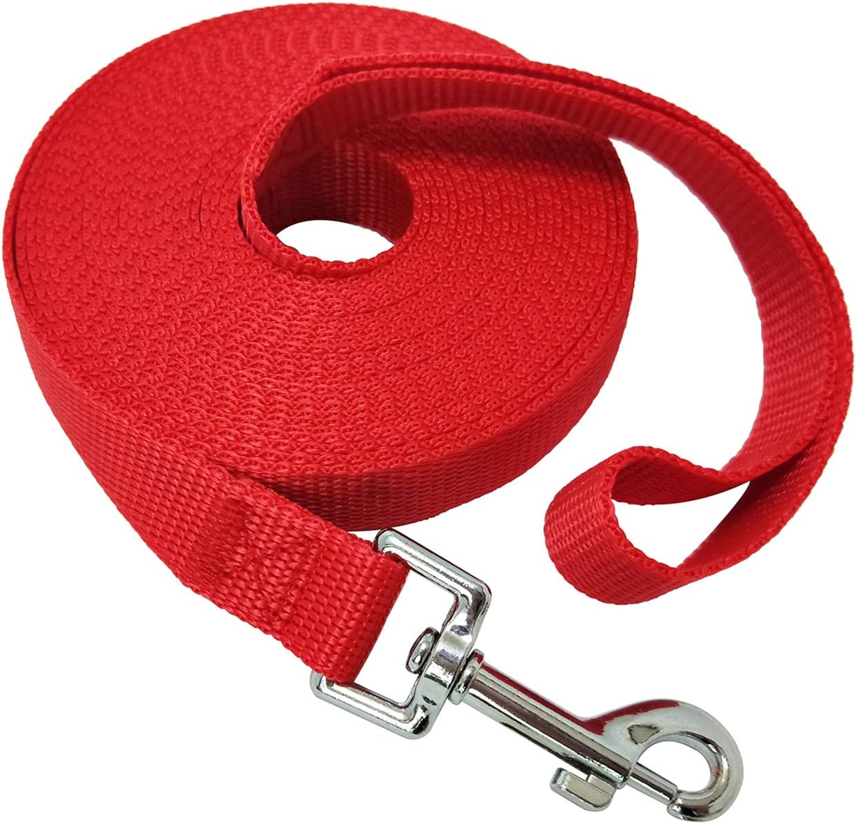Nylon Training Dog Leash for Small Medium Large Dogs, 15ft 20ft 30ft 50ft Long Leash Dog/Puppy Lead for Obedience Recall Training, Camping (20ft, Red)