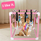 Puppy Play Gym with 10 Hanging Toys for Small Dogs Indoor Jungle Playground PVC Frame with Interactive Funny Enrichment Toys Dogs Activity Center Durable, Lightweight