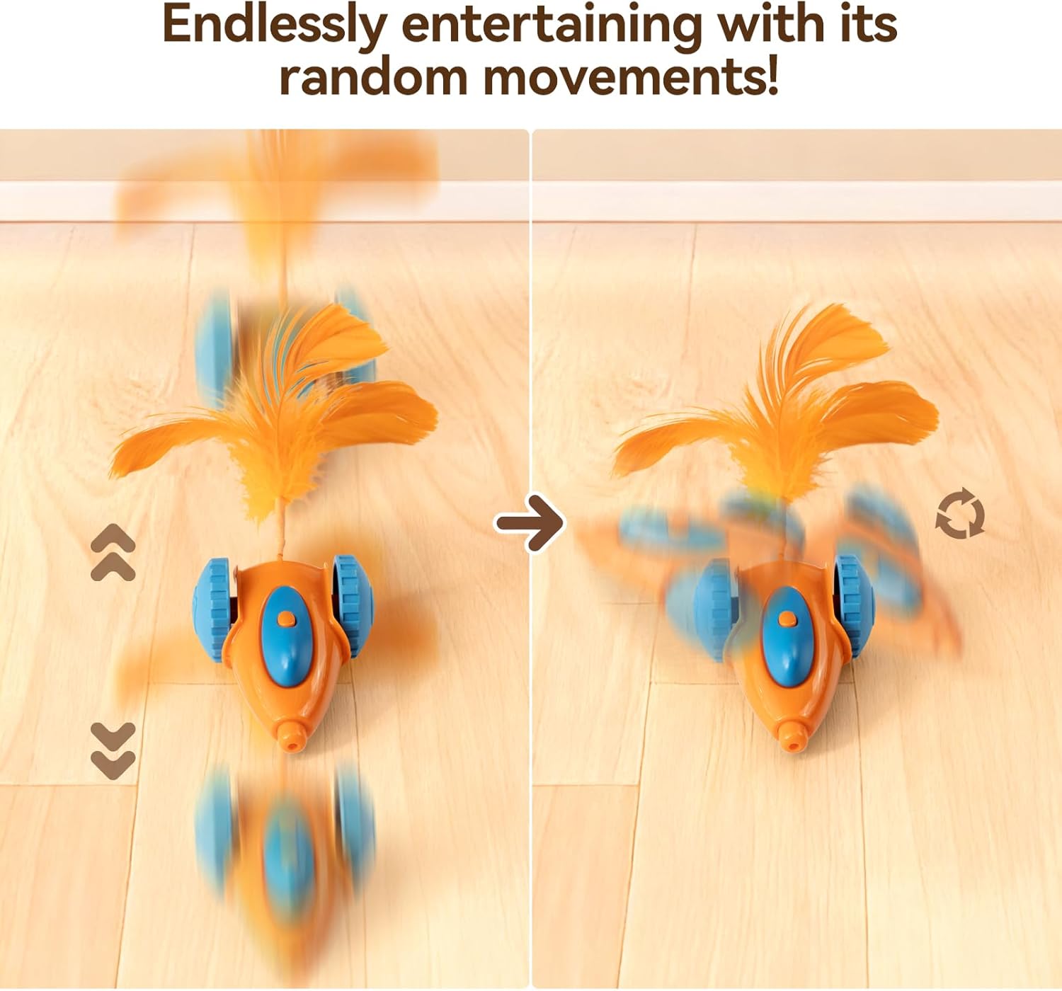 cat Toy, Automatic Interactive Migicar Toy Like a Mouse, Intelligent Programme, Rechargeable Kitten Toy