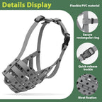 Pitbull Muzzle, Lightweight Basket Muzzle for Large Medium Dogs Rottweiler Amstaff to Prevent Biting Eating, Safe for Grooming Vet Visits Training, Allows to Pant Drink, Adjustable & Sturdy