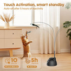 Interactive Cat Toys for Indoor Cats: Upgraded 360° Automatic Spin Flying Bird Feather Wand with Silicone Protected Rod Safe Play, Strong 8cm Suction Cup, USB-Rechargeable for Bored Kittens and Adult